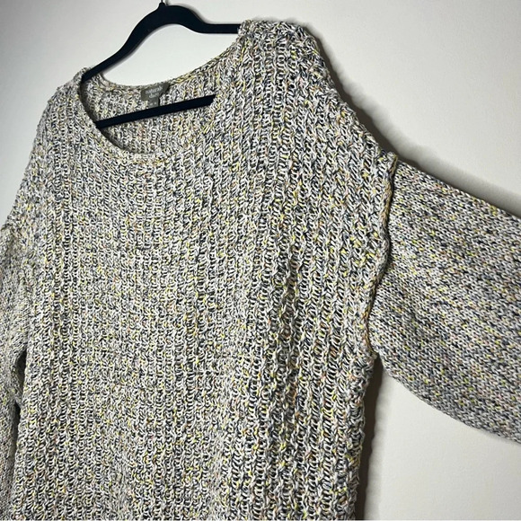 NATURALS D&CO Metallic Open Knit Drop Shoulder Sweater - Picture 3 of 11